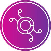 Pie Chart Line Gradient Circle Icon vector