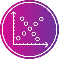 Scatter Plot Line Gradient Circle Icon vector