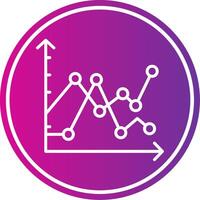 Multiple Line Graph Line Gradient Circle Icon vector