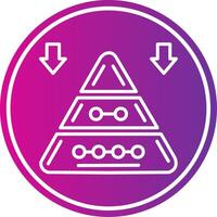 Pyramid Chart Line Gradient Circle Icon vector