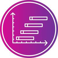 Horizontal Bars showing Progress Line Gradient Circle Icon vector