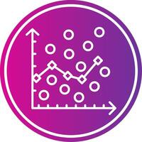 Scatter Graph Line Gradient Circle Icon vector