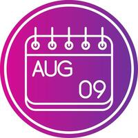 August Line Gradient Circle Icon vector