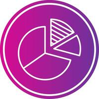 Pie chart Line Gradient Circle Icon vector