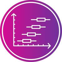 Horizontal Bar Chart Line Gradient Circle Icon vector