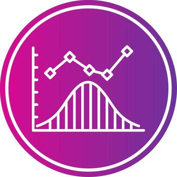 Bell curve Line Gradient Circle Icon vector