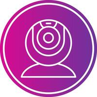 web camera Line Gradient Circle Icon vector