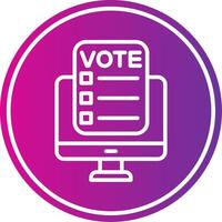 Online Voting Line Gradient Circle Icon vector