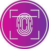 Fingerprint Scan Line Gradient Circle Icon vector