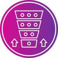 Funnel Chart Line Gradient Circle Icon vector