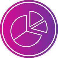 Half Pie Chart Line Gradient Circle Icon vector