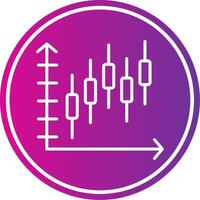 Bell Curve on Graph Line Gradient Circle Icon vector