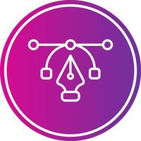 Pen Tool Line Gradient Circle Icon vector