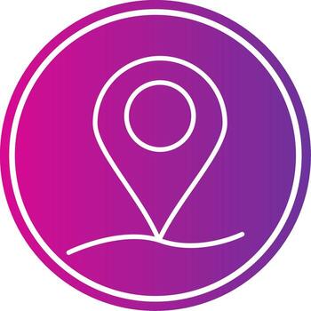 Map Pointer Line Gradient Circle Icon vector