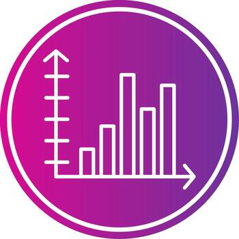 Bell Shaped Graph Line Gradient Circle Icon vector