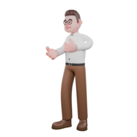 Illustrated of a Professional Sociologist. A male sociologist is standing to the right with both palms of his hands as if praying. Cartoon Illustrated png