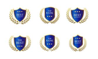 Shield and laurel wreath element. Suitable for award badge template. vector