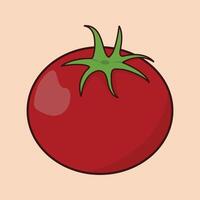 Tomato icon design over beige background, illustration vector