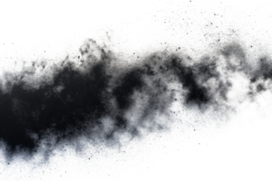 Abstract black dust smoke overlay effect with transparent background cut out design element png