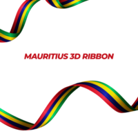 Ribbon with Mauritius flag color 3d png