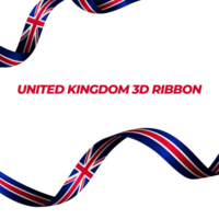 Ribbon with United Kingdom flag color 3d png