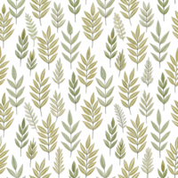 A seamless pattern featuring simple, minimalist illustrations of green leaves on a transparent background. This repeating design is perfect for adding a touch of nature to various projects. png