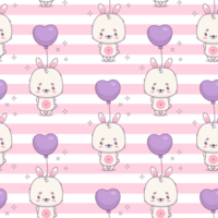 Seamless pattern with bunny with balloon png