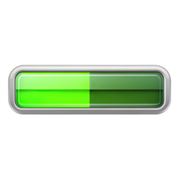 A green progress bar loading icon, isolated on a transparent background. png