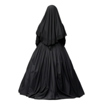 Figure fully covered in black draped cloth with no visible face, isolated on a transparent background png