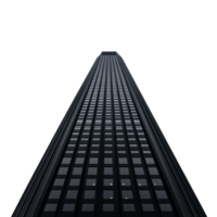 Tall black skyscraper viewed from below, isolated on a transparent background png
