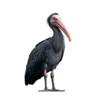Stork standing tall with long legs and a sharp beak on a transparent background png