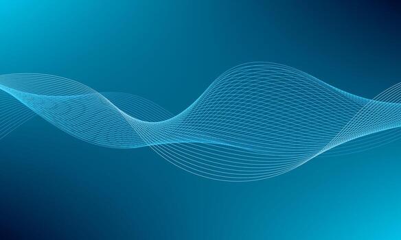 dynamic blue wavy line pattern background design vector