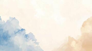 watercolor background with abstract brushed blue brown beige texture in horizontal orientation. Hand drawn texture. Brush stroked painting pastel color vector