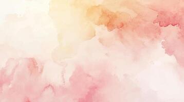 Abstract horizontal watercolor background. red pink Hand drawn texture. pastel beige color watercolour vector
