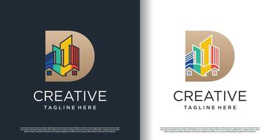painting design with initial D concept for business vector