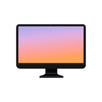 lcd monitor with screen isolated on a transparent background png