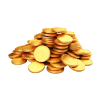 Pile of Golden Coins, Wealth and Prosperity isolated on a transparent background png