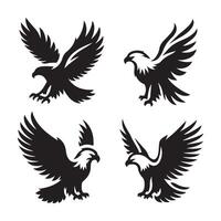 A series of eagle outlines on a plain white canvas vector
