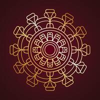 Luminous mandala design in resplendent gold vector