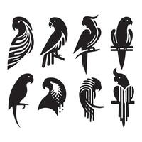 Group of parrot shadows vector