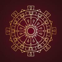 Decorative mandala with intricate patterns in gold vector