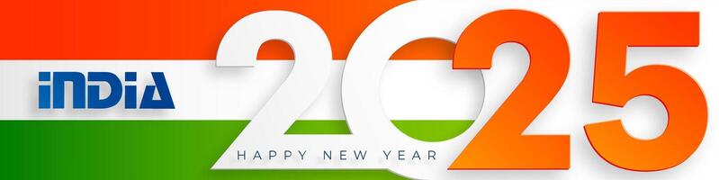 Happy New Year 2025, festive pattern with India flag concept vector