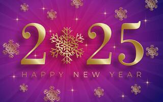 Happy New Year 2025, festive pattern on color background vector