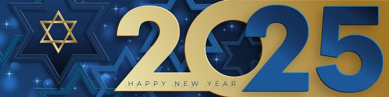 Happy New Year 2025, festive pattern with Israel design concept vector