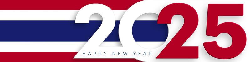 Happy New Year 2025, festive pattern with Thailand flag concept vector