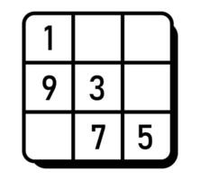Sudoku icon sign and symbol isolated on white background. Sudoku icon isolated on white background for your web and mobile app design, Sudoku logo concept vector