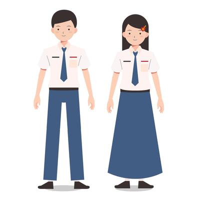 A man and a woman Indonesian student called SMP