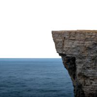 Cliff edge overlooking the calm ocean with natural scenic beauty on a transparent background png
