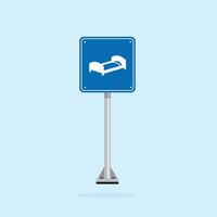 road sign icon, rest area symbol in blue checkered board. suitable for poster and web icon use vector