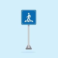 road sign icon, Pedestrian Crossing on blue checkered board. suitable for poster use and web icon vector